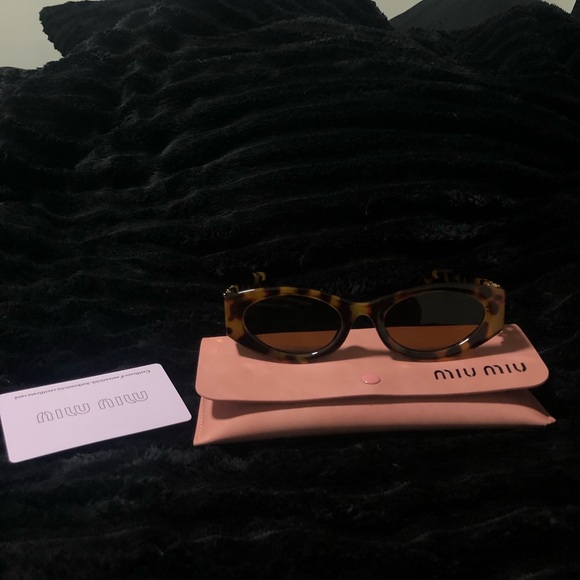Miu Miu Accessories - Miu Miu Tortoise Sunglasses with Pink Case
